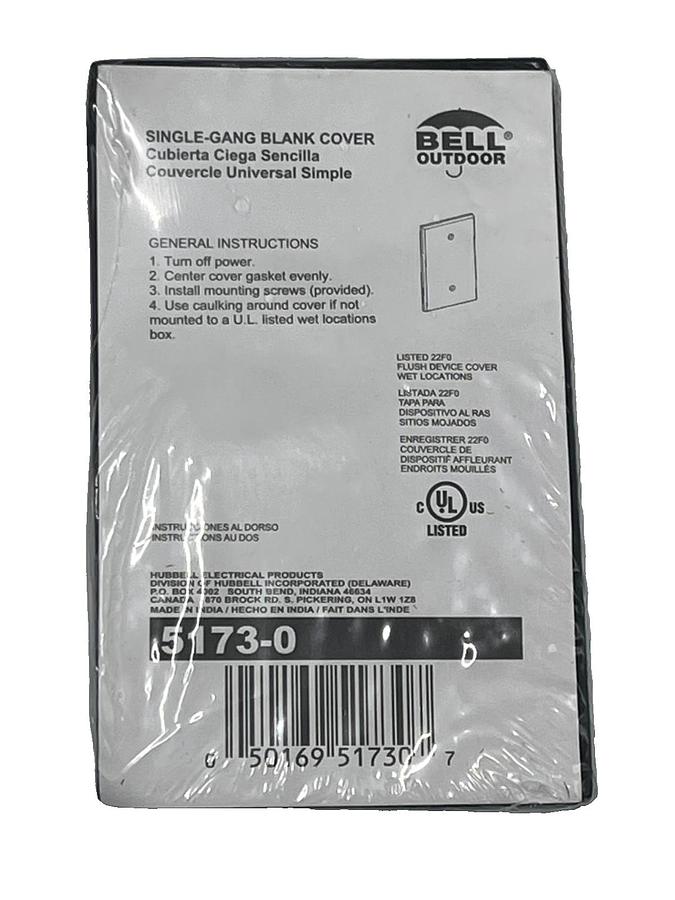 Used LOT OF 10 BELL OUTDOOR 5173‑0 SINGLE GANG BLANK COVER WEATHERPROOF GRAY ALUMINUM