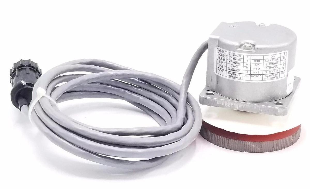 Used DANAHER CONTROLS DYNAPAR 52536002015 ENCODER 1/4 SFT FLG MT 50-26V 10' CBL