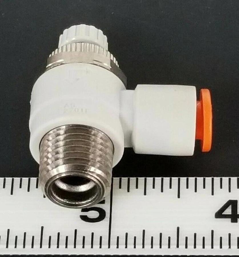 Used NEW SMC NAS2201F-N02-07 FLOW CONTROL VALVE, 1/4" NPT, AS-2201F, NAS2201FN0207