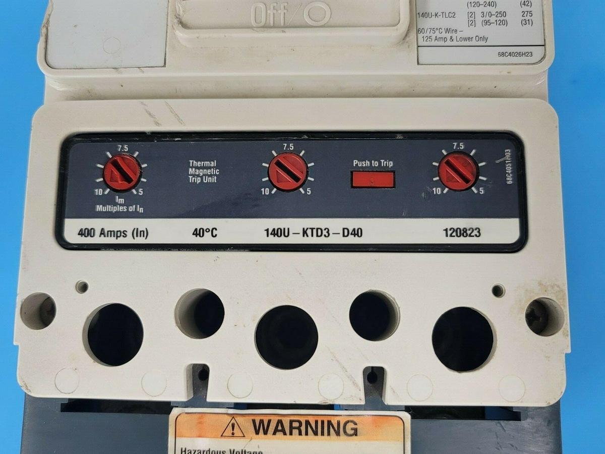 Used ALLEN BRADLEY 140U-K6D3-D40 SER. A CIRCUIT BREAKER 140U-K6X3 140U-KTD3-D40 TRIP