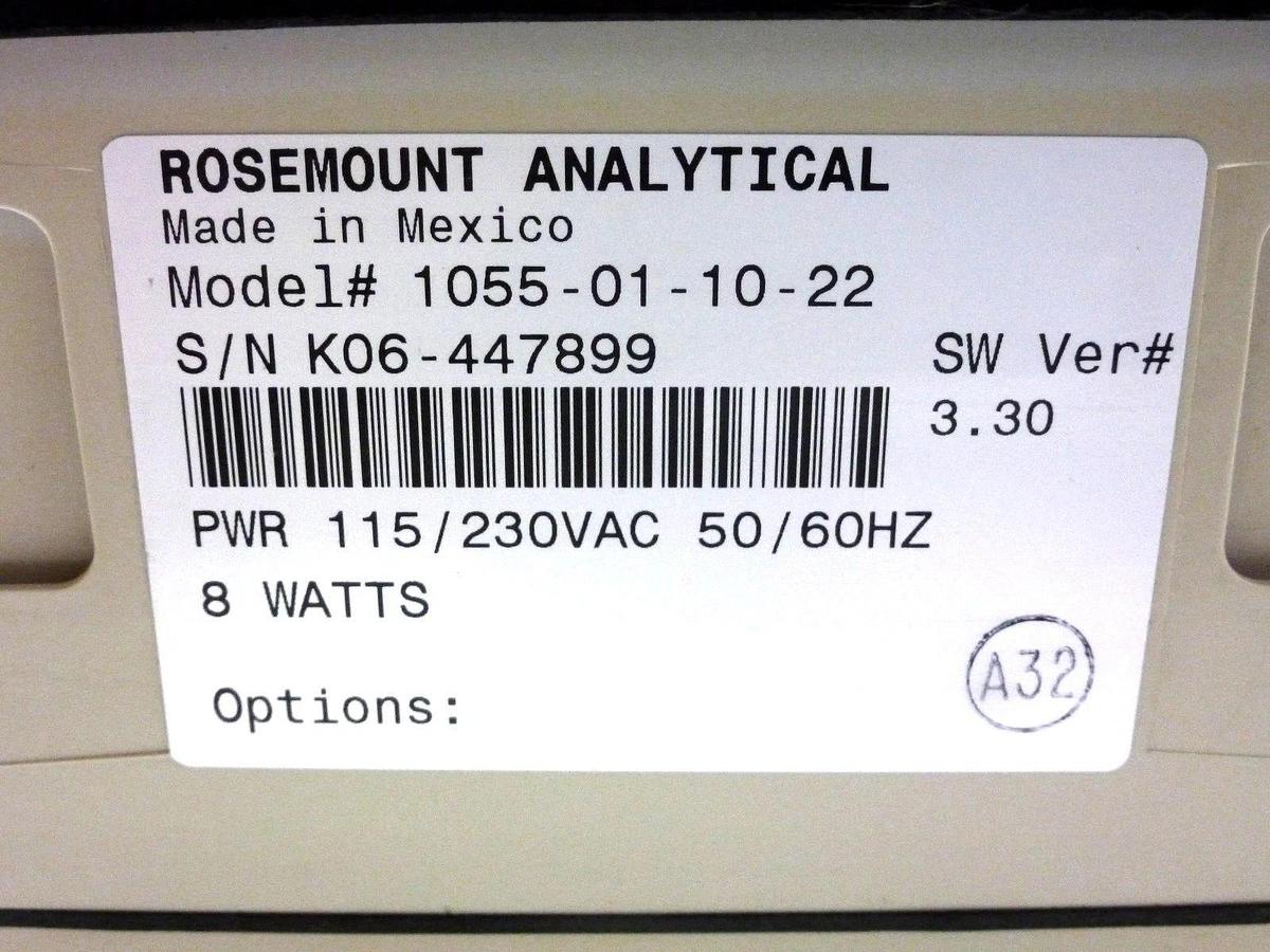 Used ROSEMOUNT 1055-01-10-22 SW VER# 3.30 ANALYZER SOLUCOMP II 115/230VAC 1055011022