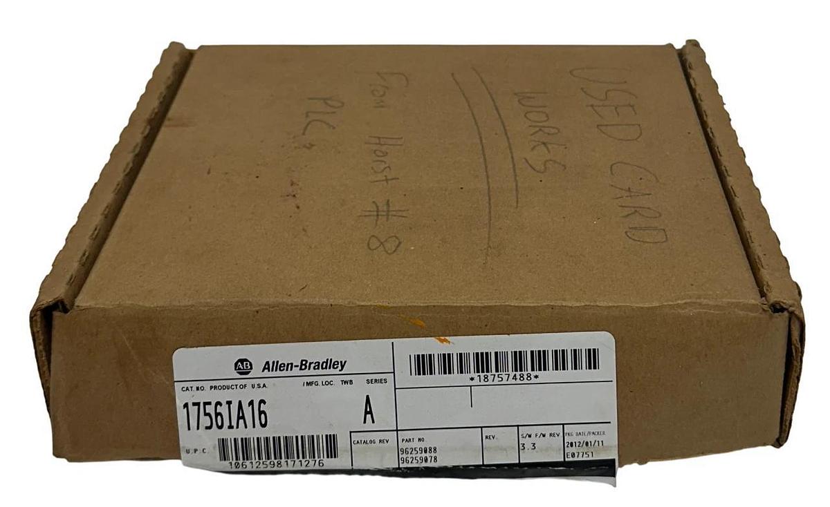 Used ALLEN BRADLEY 1756-IA16 /A ControlLogix 16-PT AC INPUT MODULE 120VAC USNP