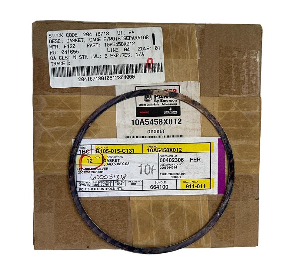 Used NEW FISHER PARTS EMERSON 10A5458X012 / 1OA5458XO12 CAGE GASKET OEM SURPLUS