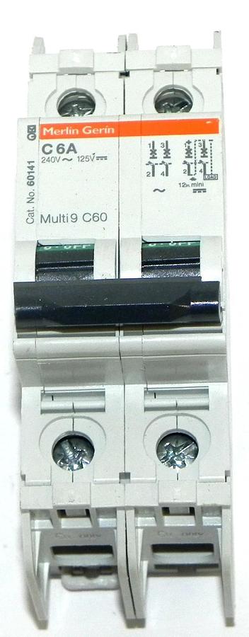 Used MERLIN GERIN 60141 CIRCUIT BREAKER 240V 6A, MULTI 9 C60
