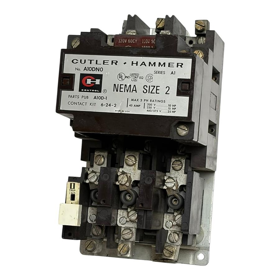 Used Cutler-Hammer A10DNO Series A1 NEMA Size 2 Motor Starter 45A 120V Coil