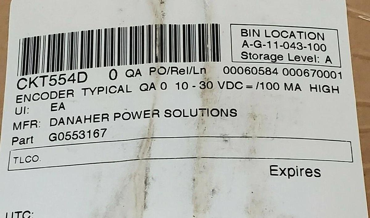 NEW DANAHER CONTROLS HENGSTLER 0 553 167 ENCODER 0553167, RI58-T/5EM.76KL