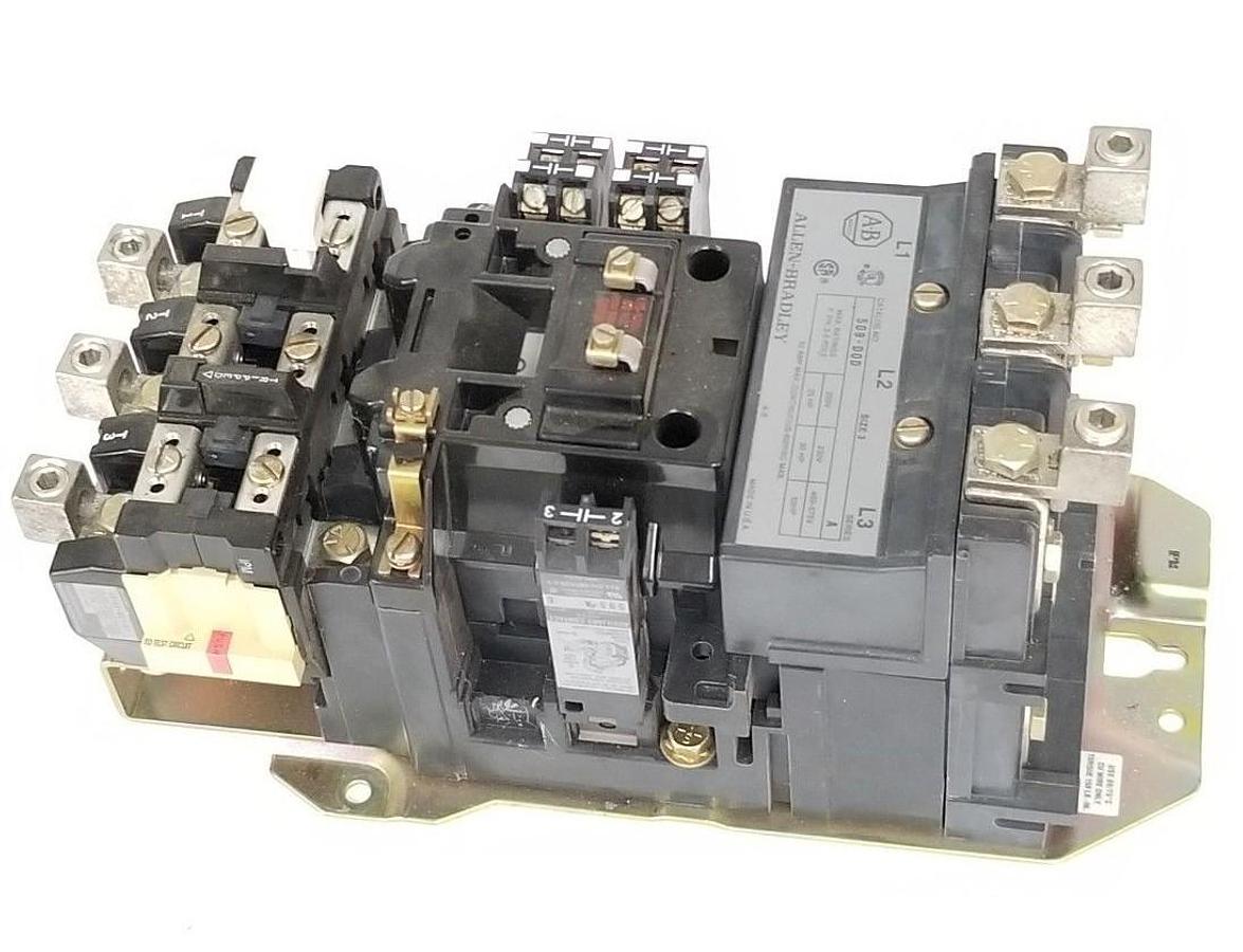 Used ALLEN BRADLEY 509-DOD STARTER SER. A, COIL: CD236 115-120V 60HZ, 595-AA , 595-A