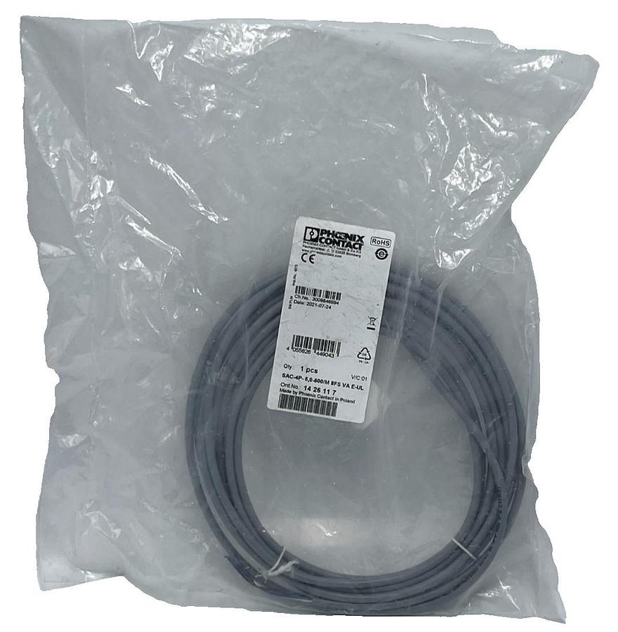 Used Phoenix Contact 1426117 SAC-4P-5,0-500/M 8FS VA E-UL Sensor/Actuator Cable 5m M8