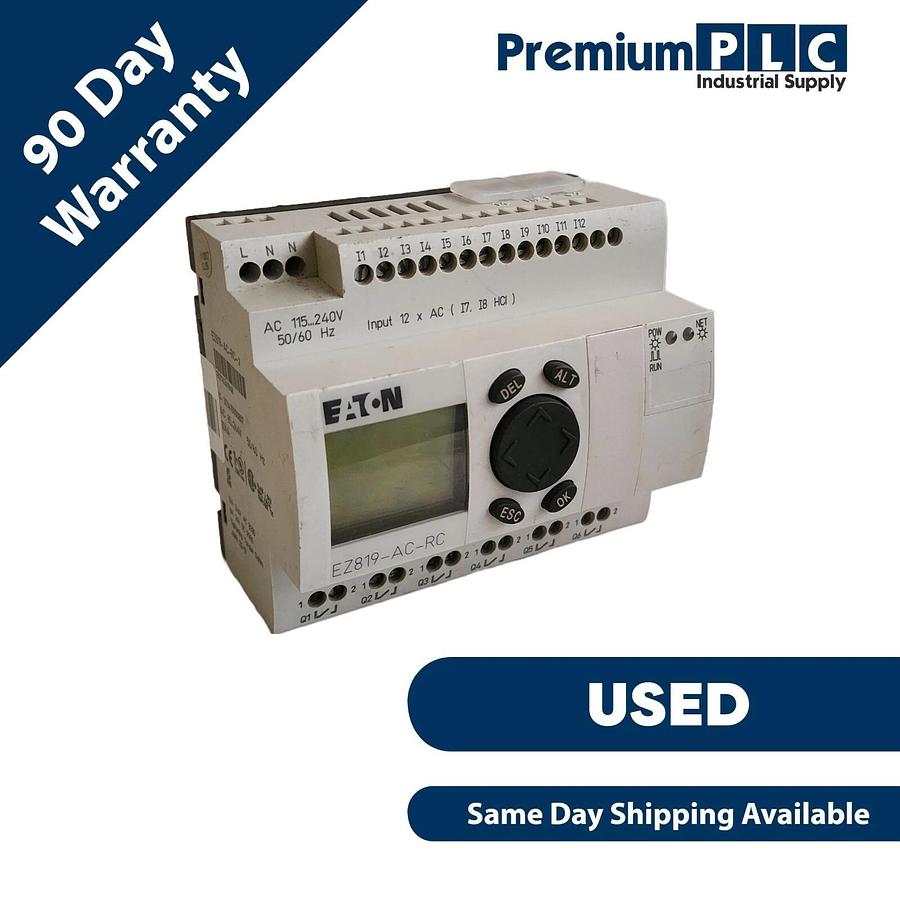 Used USED EATON EASY819-AC-RC / EZ819-AC-RC-2 LEGACY EASY PROGRAMMABLE RELAY