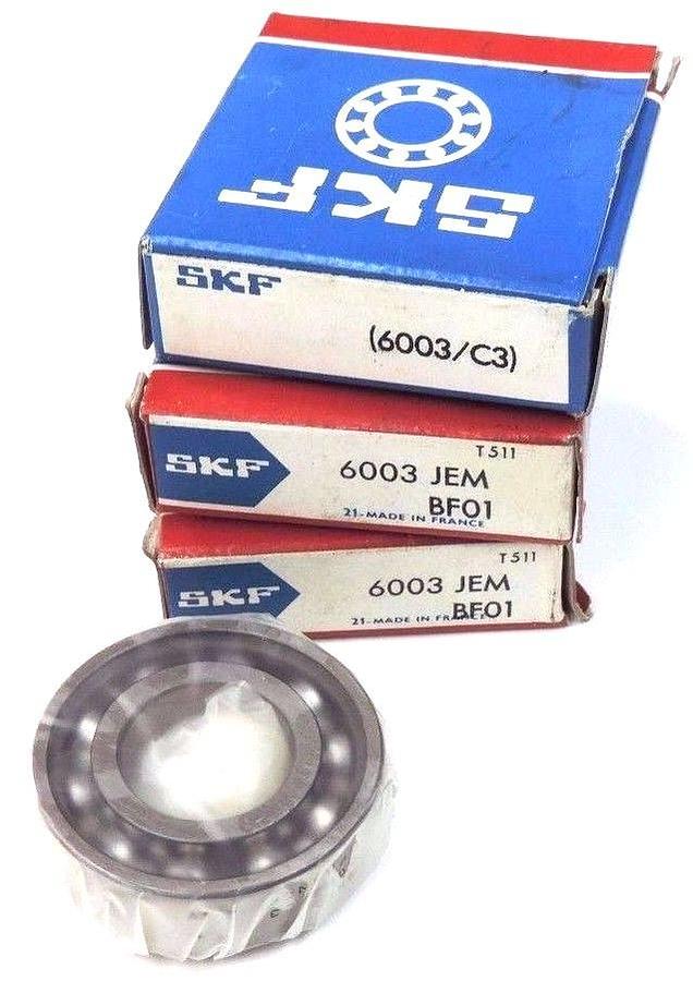 Used LOT OF 3 NIB SKF 6003 JEM SINGLE ROW BALL BEARINGS 6003JEM
