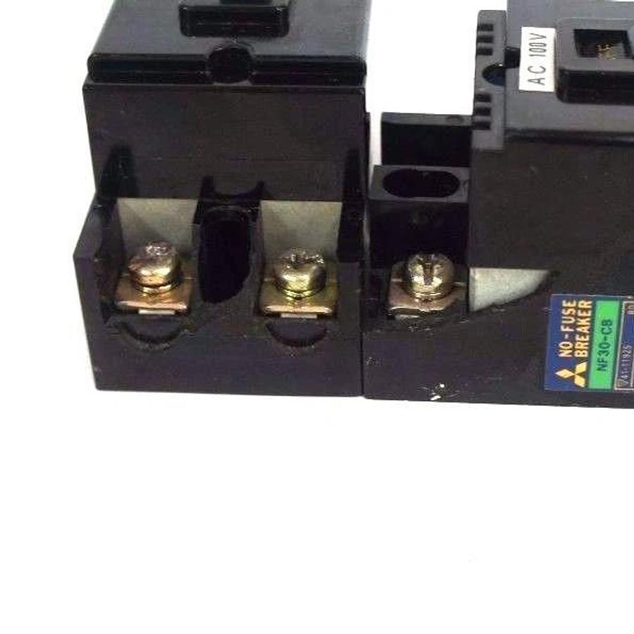Used LOT OF 7 MITSUBISHI NF30-CB NO FUSE CIRUIT BREAKERS 15 AMP, 2P, 250V, NF30CB