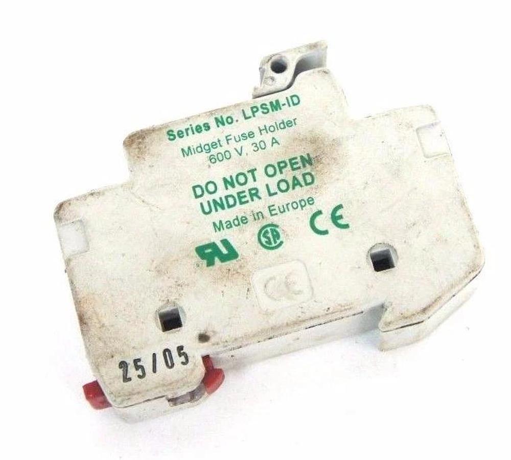 Used LITTELFUSE LPSM-ID FUSE HOLDER 600V, 30A W/ FLM1 TIME DELAY FUSE FLM-1