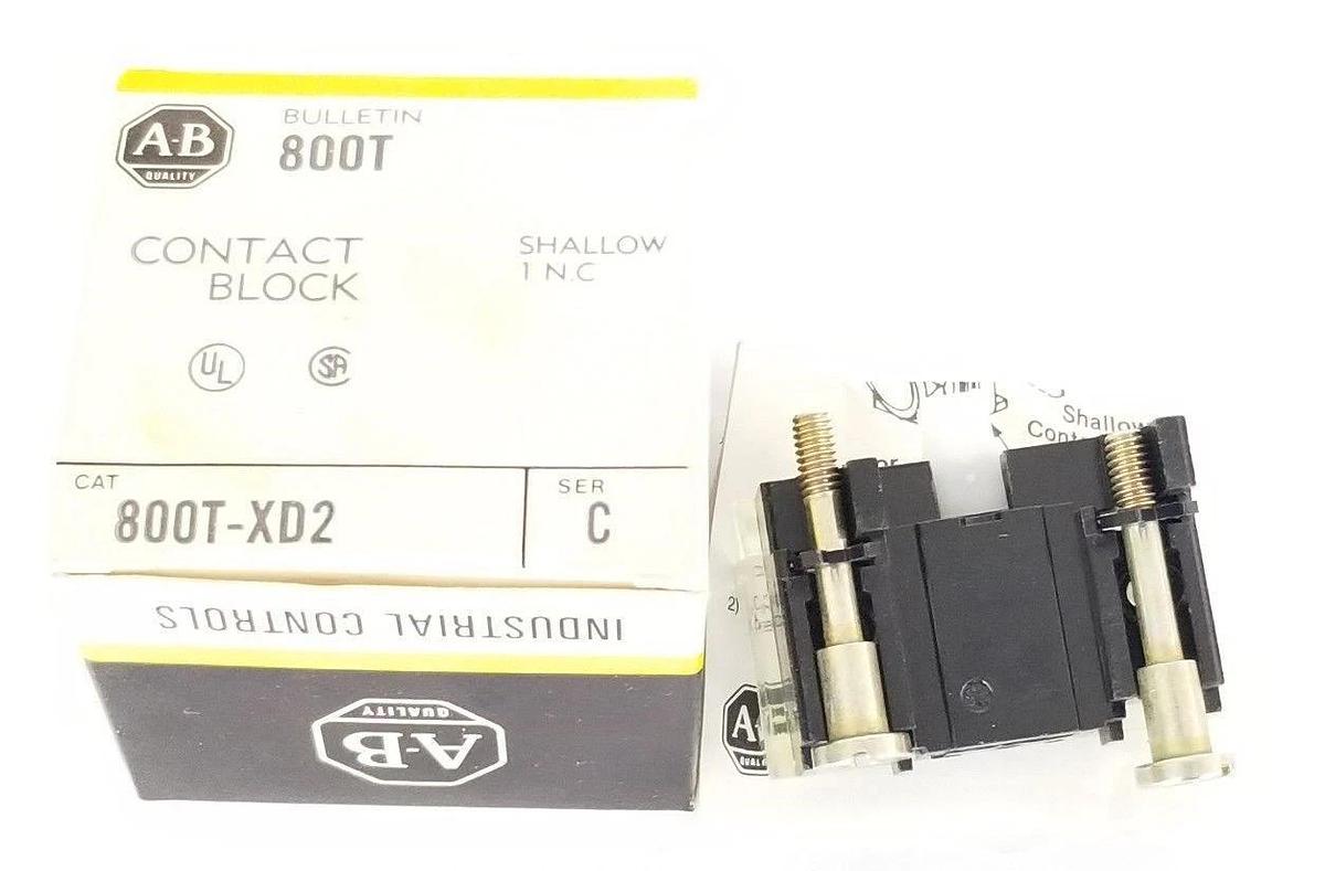 Used NIB ALLEN BRADLEY 800T-XD2 CONTACT BLOCK 800TXD2 SER. C