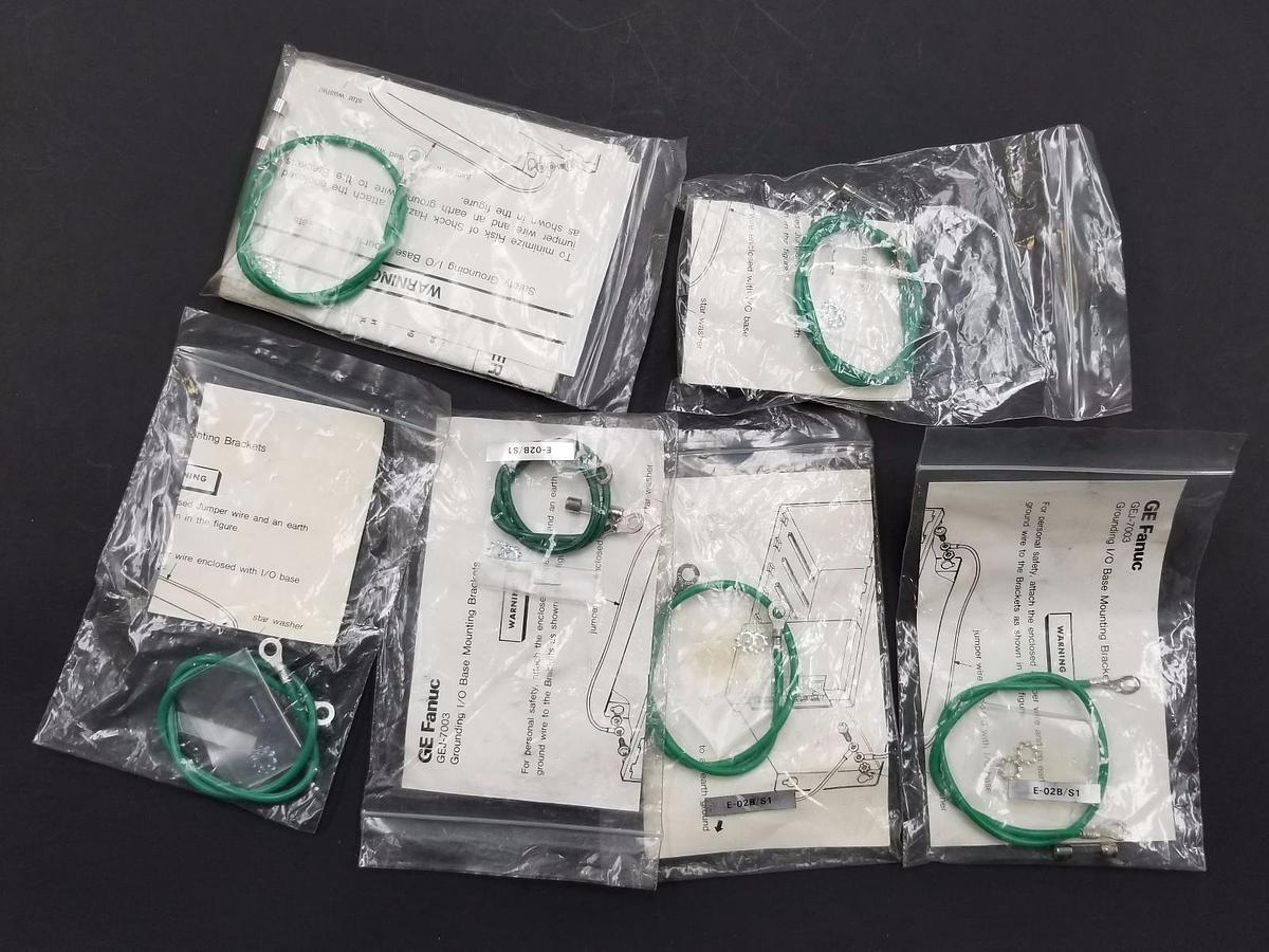 Used LOT OF 6 NEW GE FANUC GEJ-7003 GROUNDING WIRES FOR I/O BASE MOUNTING BRACKET