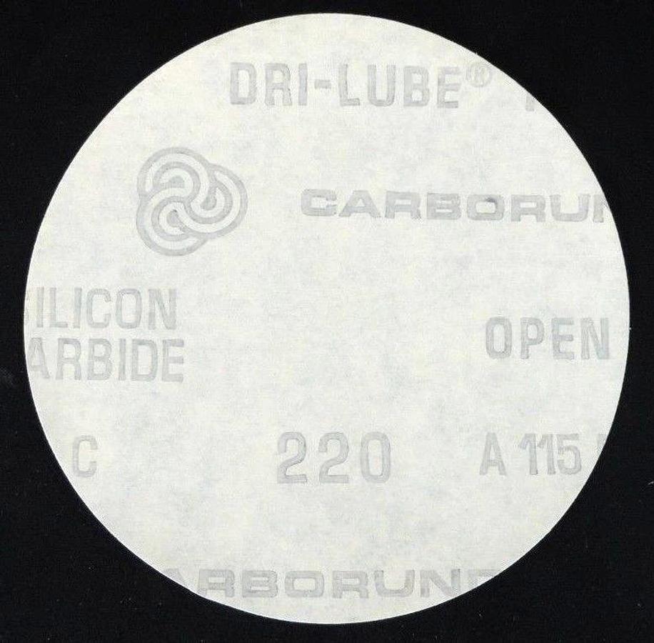 Used NIB CARBORUNDUM 2217 DRI-LUBE PAPER DISCS 5'' C220 A115D QTY: 100