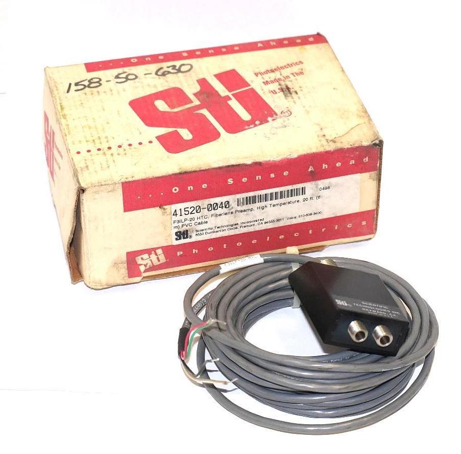NIB STI 41520-0040 FIBERLENS PREAMP, HIGH TEMPERATURE, PVC CABLE F3ILP-20-HTC