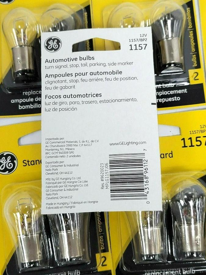 Used LOT OF 16 NEW GE LIGHTING 1157/BP2 REPLACEMENT BULBS 12V