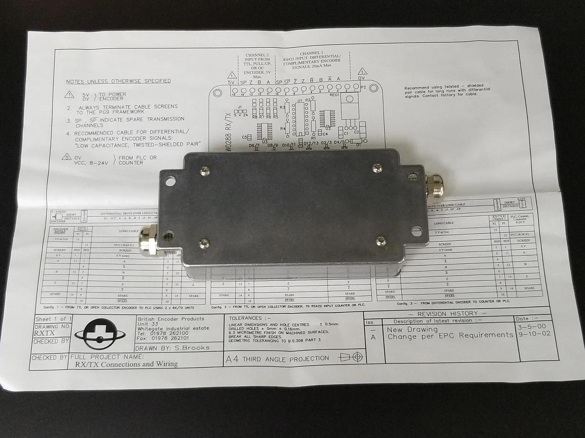 Used NIB ENCODER PRODUCTS ACCU-CODER 100020-4 RT/TX CONVERTER 8-24V, 1000204 SPEC 589