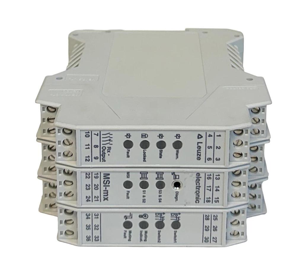Used LEUZE MSI-mx/Rx / 549905 LUMIFLEX MSI AODP SAFETY INTERFACE RELAY 24VDC USNP