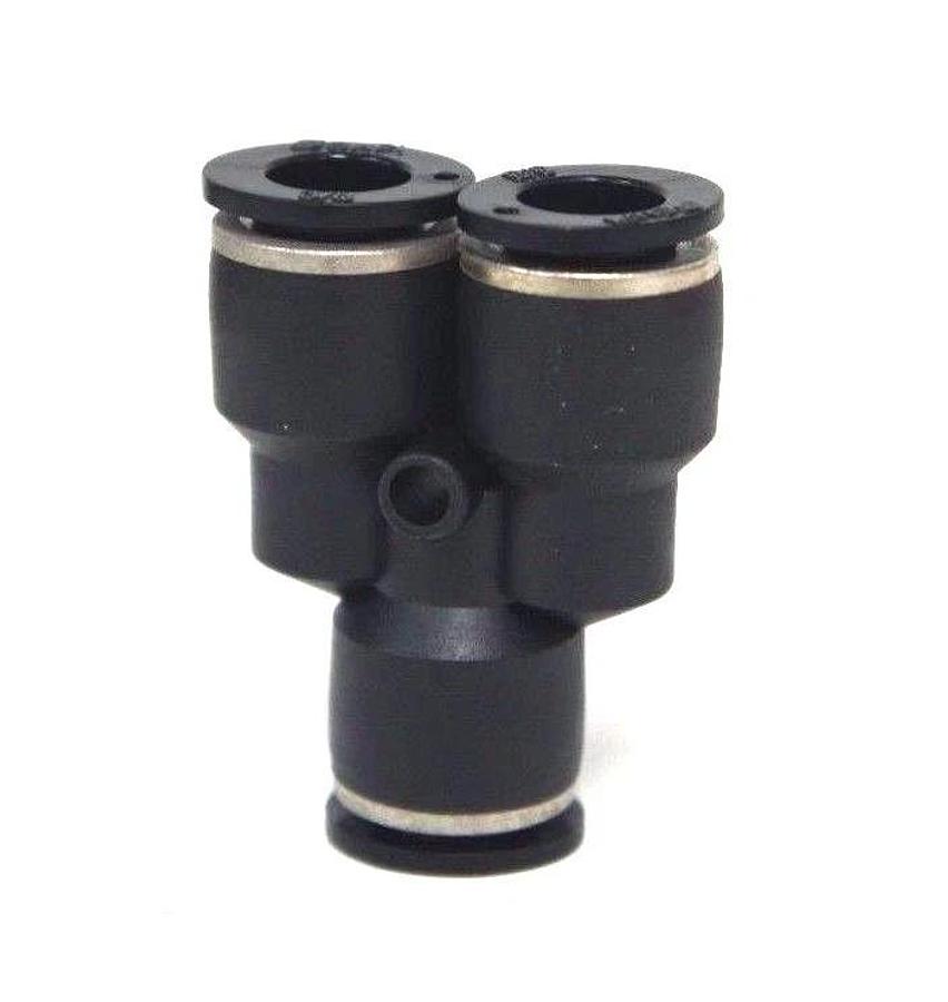 Used LOT OF 5 NEW COMPOSITE PUSH TO CONNECT UNION "Y" FITTINGS 3/8" OD, LG84PC-6-6