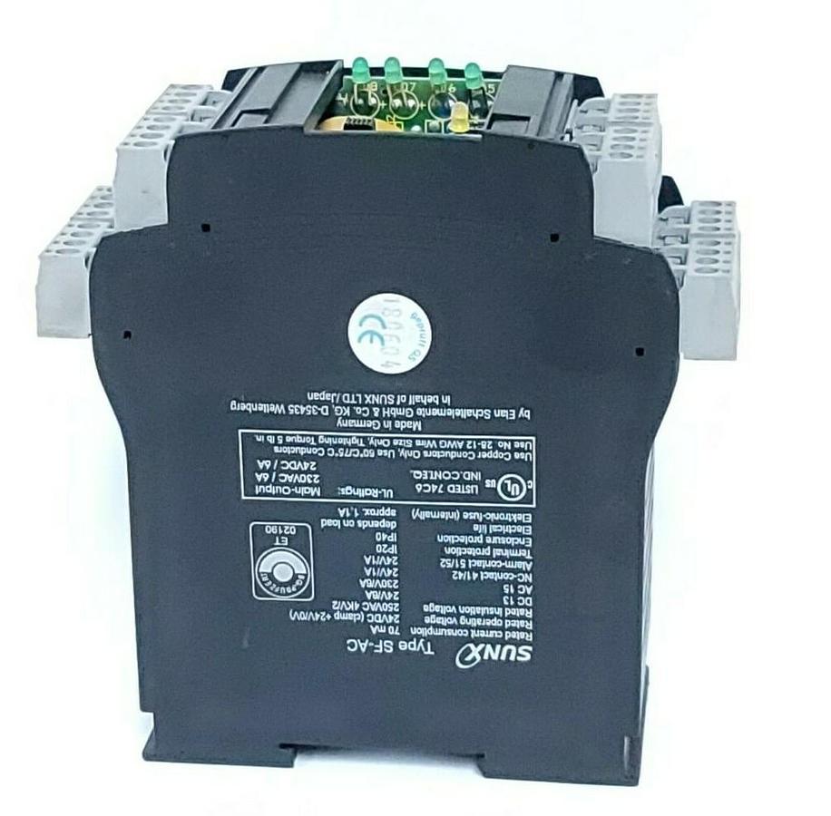 Used SUNX TYPE SF-AC SAFETY RELAY UNIT SFAC 70mA 24VDC 250VAC
