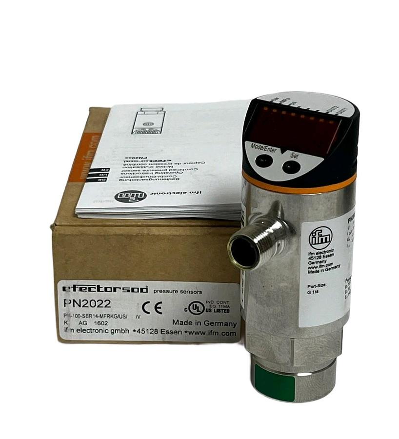IFM PN2022 PN-100-SBR14-MFRKG/US/ /V Pressure Sensor w/Display  G 1/4 NSMP