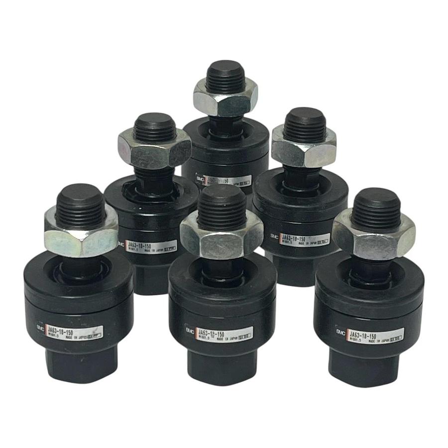 Lot of 6 SMC JA63-18-150 Floating Joint M18x1.5 Basic Type 50mm 63mm Bore - New
