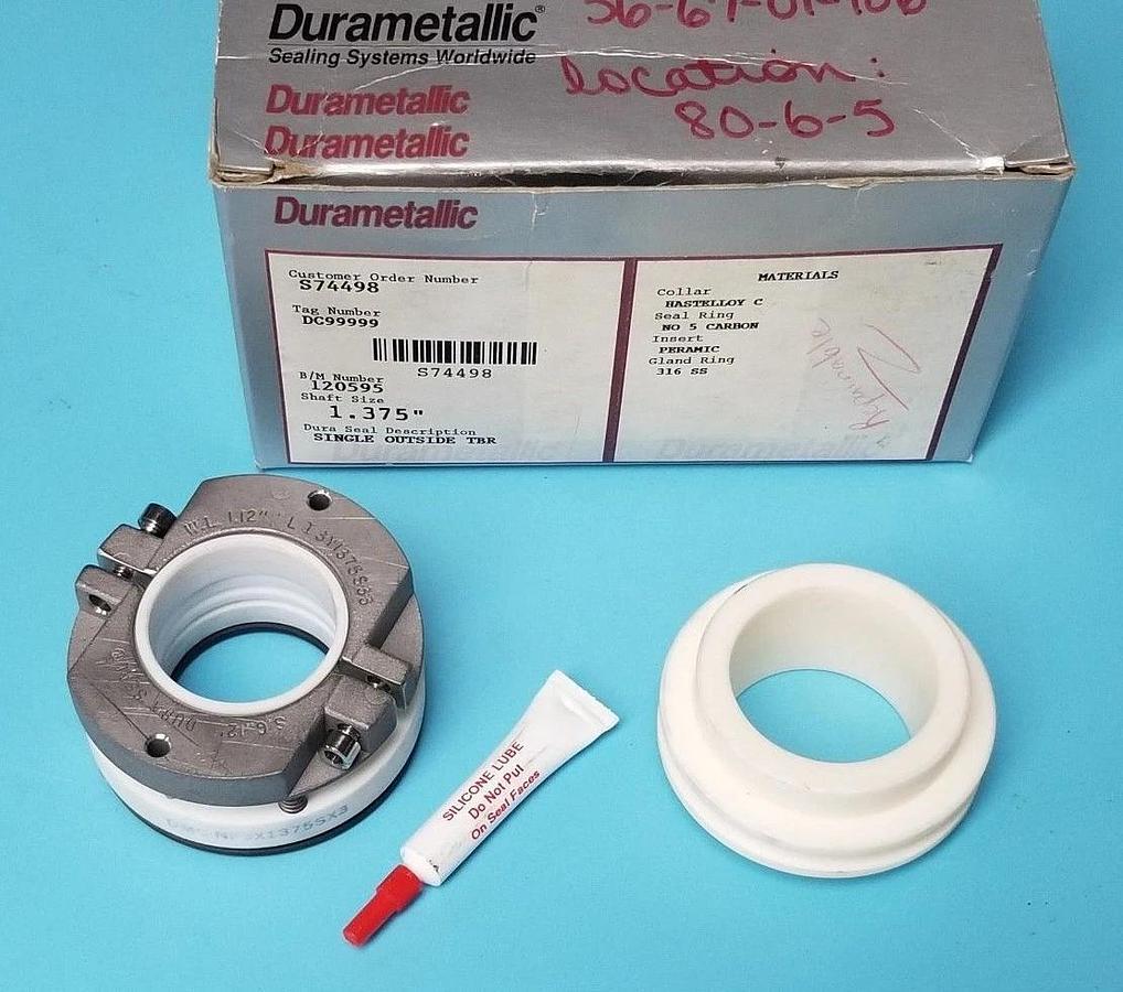 Used DURAMETALLIC S74498 SEAL LI3Y1375S33, NF3X1375SX3, A73Y1375VE3, 120595, 1.375"