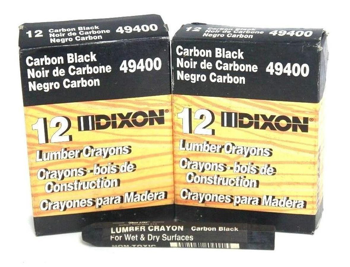 Used LOT OF 24 DIXON 49400 CARBON BLACK LUMBER CRAYONS (2 BOXES OF 12)