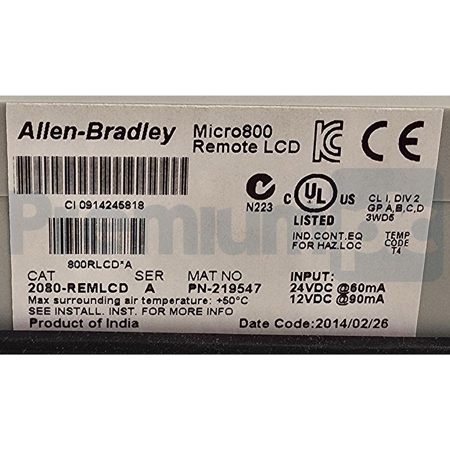 Used Allen-Bradley 2080-REMLCD /A Micro800 Remote LCD Display Module 12/24VDC NSMP