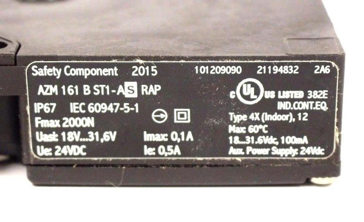 Used NIB SCHMERSAL AZM 161 B ST1-AS RAP 101209090 SAFETY INTERLOCK SWITCH 24VDC