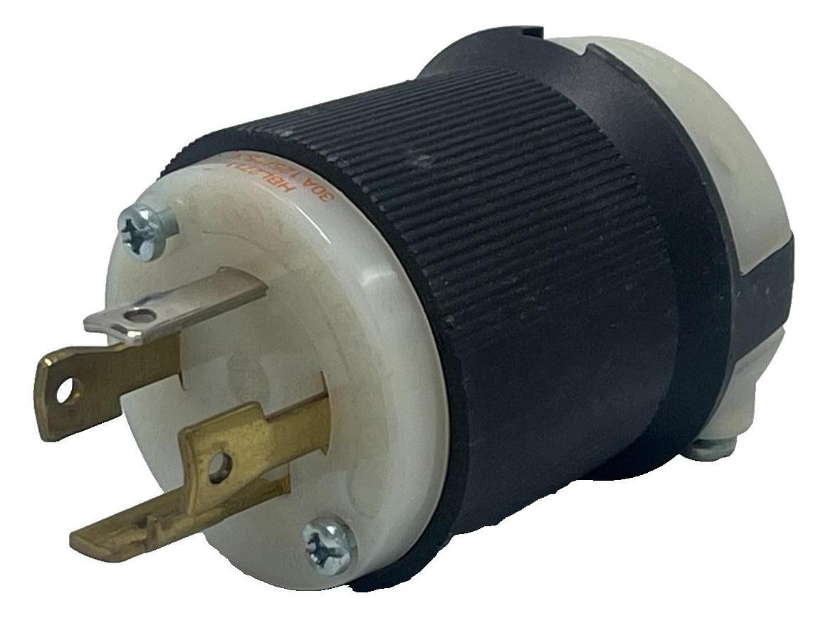 Used (2) HUBBELL HBL2711 Twist-Lock Industrial Plug 30A 125/250V