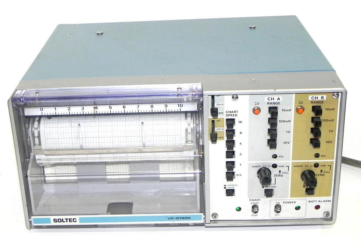 Used SOLTEC VP-6723S 2 PEN PORTABLE CHART RECORDER VP6723S