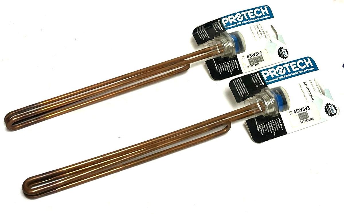 Used LOT of 2 Protech Rheem SP10872ML Heating Element 208V 4500W Copper Resistored