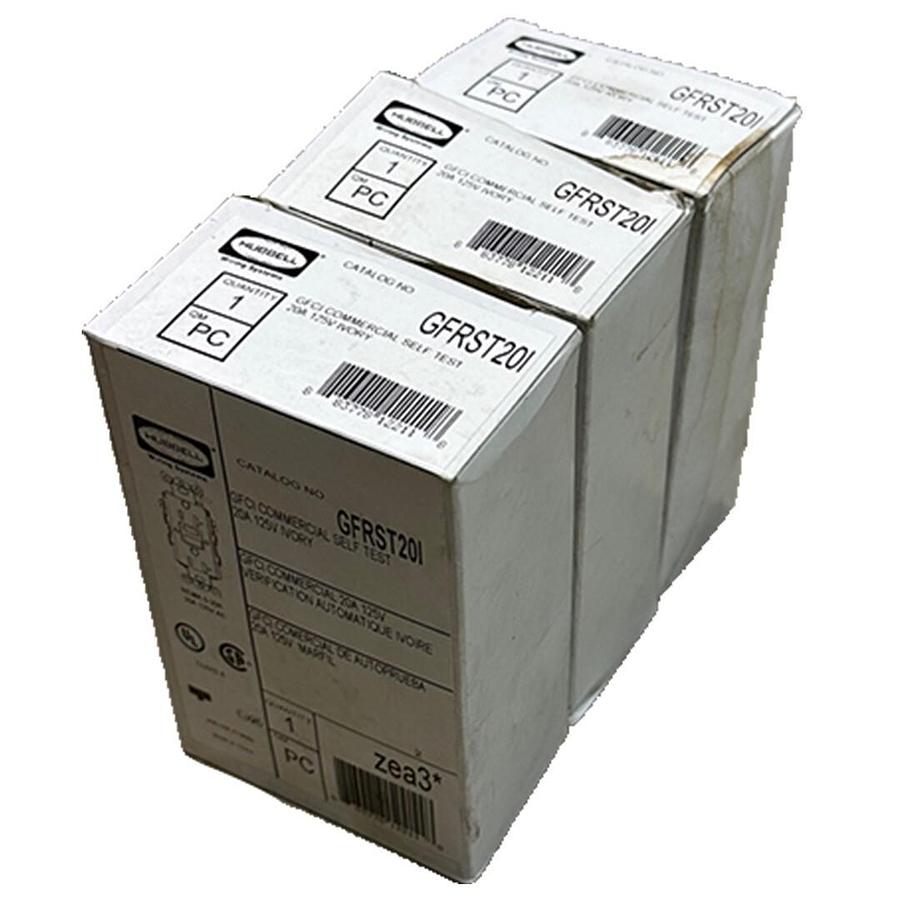 Used 3 NEW HUBBELL GFRST20I COMMERCIAL SELF TEST GFCI 20A 125V IVORY