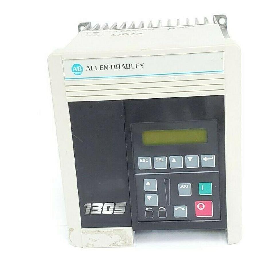 Used ALLEN BRADLEY 1305-BA03A-HA2 AC DRIVE SER. B  W/ 1201-HA2 (MISSING FRONT PLATE)