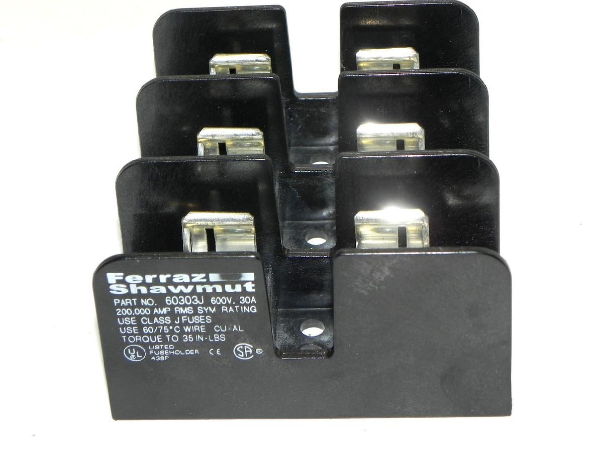 Used FERRAZ SHAWMUT 60303J FUSE BLOCK 600V, 30A