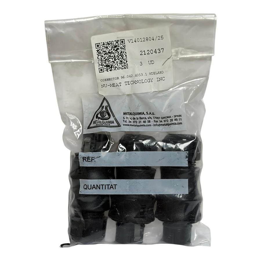 Used Wieland 96.042.4053.1 RST20I4S Male Connector 4-Pole 20A IP69K Lot of 3 New