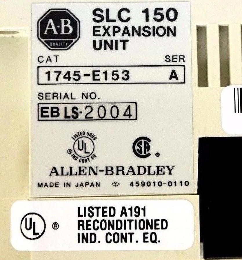 Refurbished REMANUFACTURED ALLEN BRADLEY 1745-E153 SER. A EXPANSION MODULE 10-30 V 1745E153