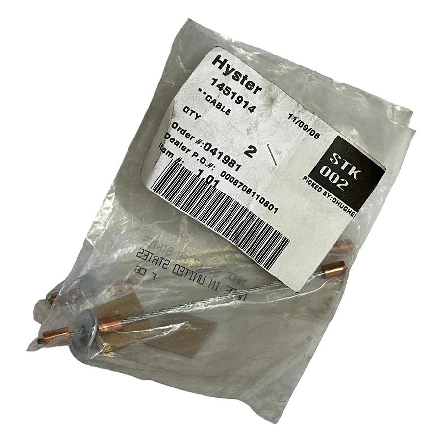 Used 2 NEW HYSTER 1451914 / HY1451914 OEM CABLES FOR FORKLIFT USA NOS