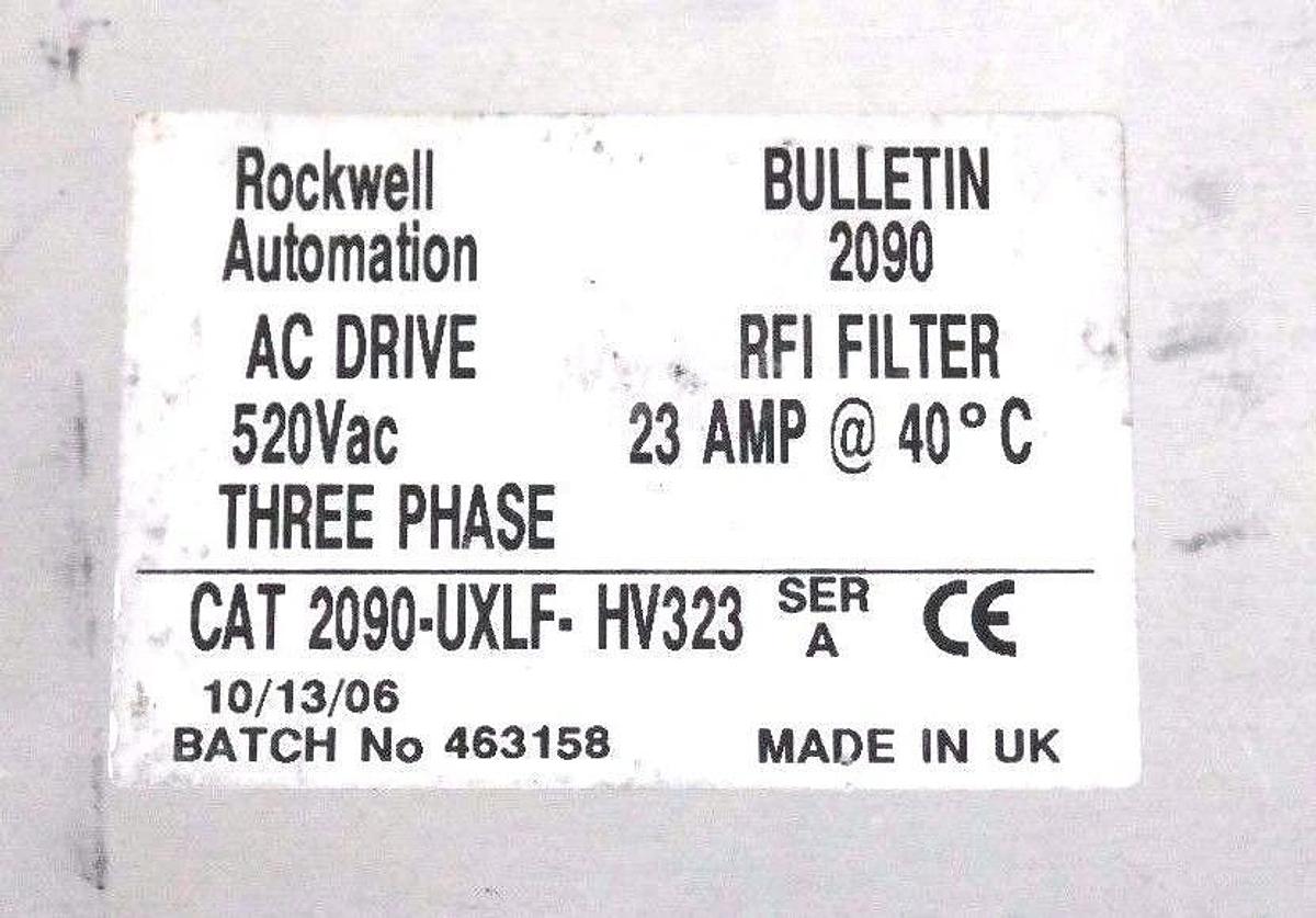 Used ALLEN BRADLEY 2090-UXLF-HV323 AC DRIVE 520VAC, 23AMP, 2090UXLFHV323 SER. A