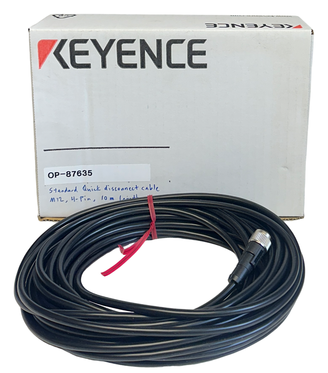 Used NEW KEYENCE OP-87635 / OP87635 STANDARD QUICK DISCONNECT CABLE M12 4PIN 10M NSMP