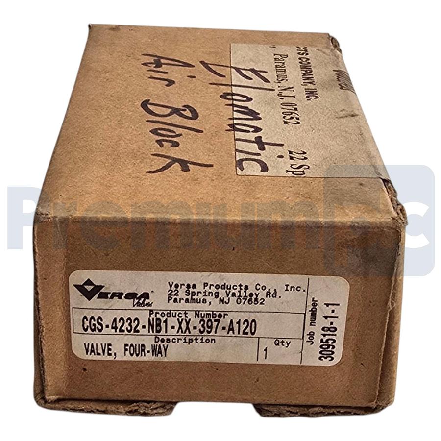 Used Versa Valve CGS-4232-NB1-XX-397-A120 4-Way 2-Pos Solenoid Valve 120VAC/60Hz NSMP