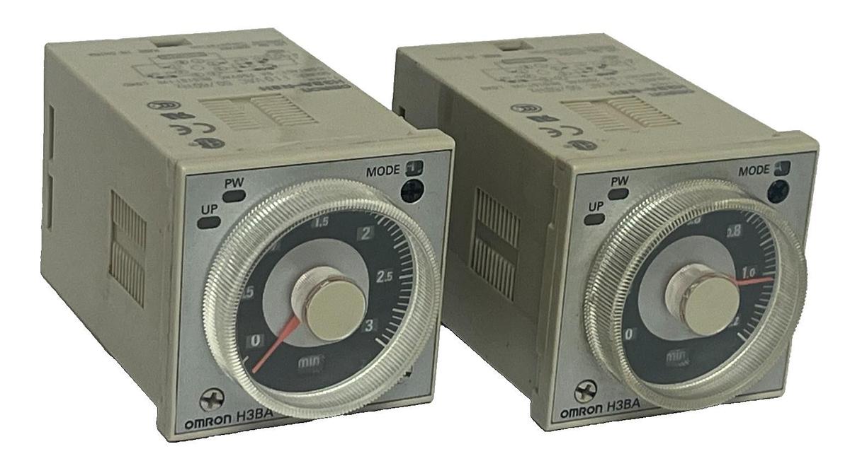 Used LOT OF 2 OMRON H3BA-N8H Multifunction Timer Relay 8-Pin 12-48VDC / 24-48VAC