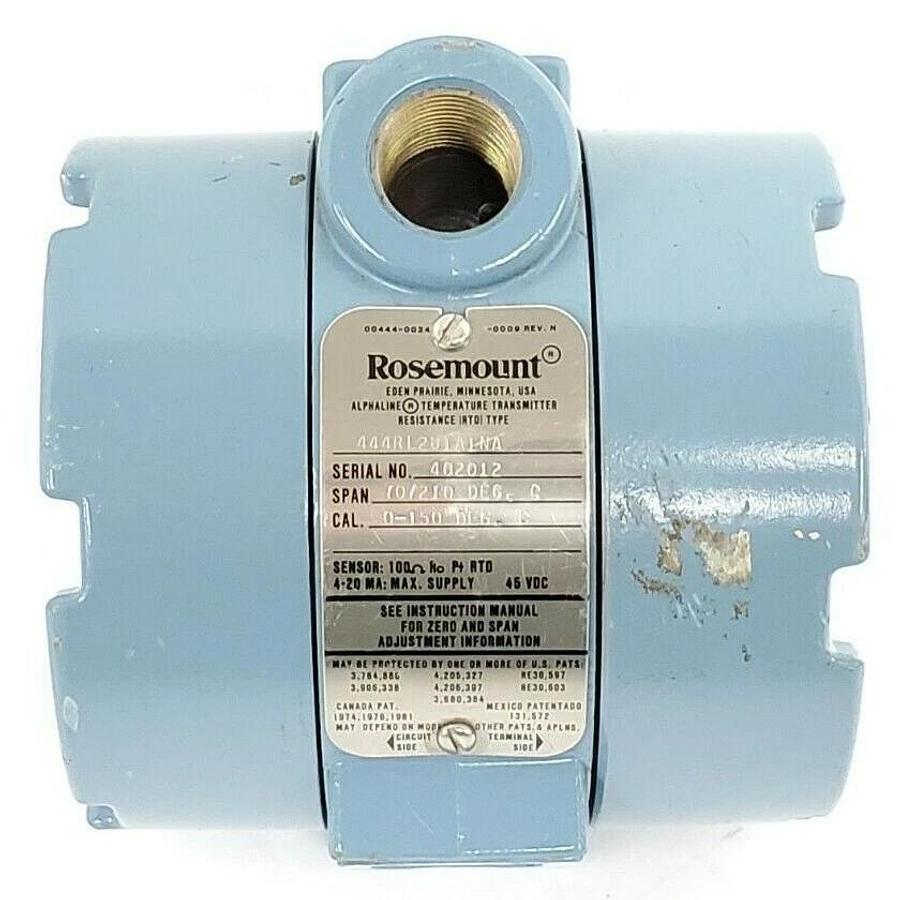 Used ROSEMOUNT 444RL2U1A1NA TEMP TRANSMITTER 4-20 MA, 45 VDC