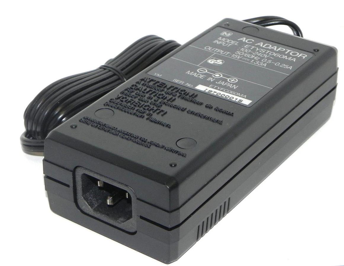 Used ZEROS ETYST060MA AC ADAPTOR INPUT: 100-240V~50/60HZ 0.5-0.25A OUTPUT: 15V 1.33A