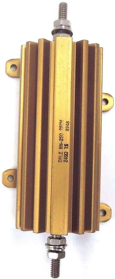 Used NEW DALE NH-250 POWER RESISTOR 250W, 249 OHM, 1%, 8948 FINNED ALUMINUM HOUSING