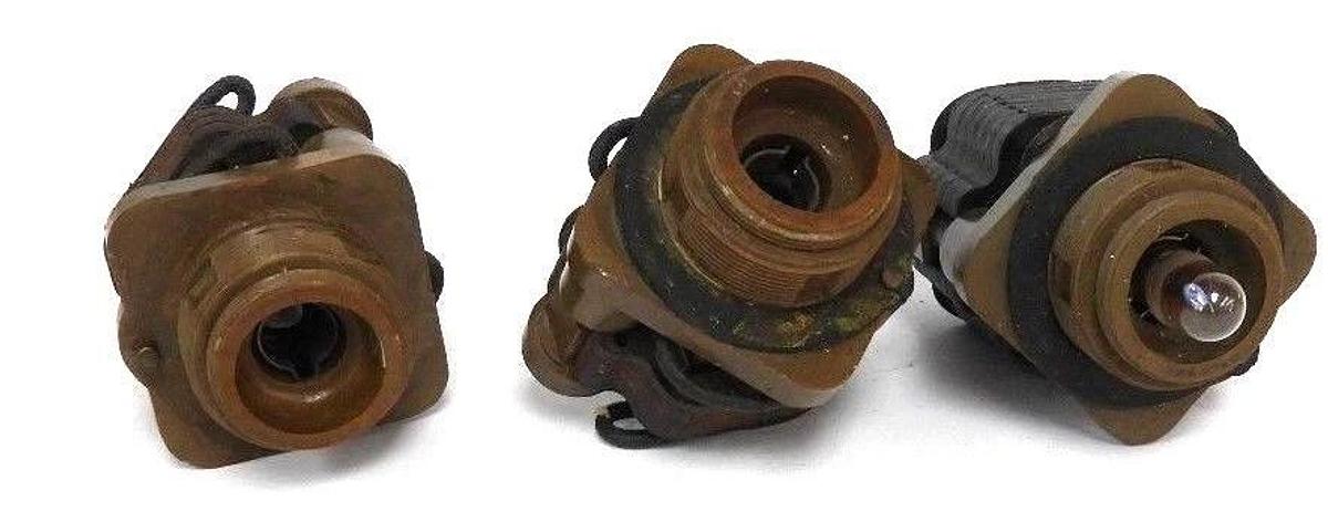 Used LOT OF 3 SQUARE D 9001-TP1 PILOT LIGHTS 9001TP1, 50/60 CYCLES
