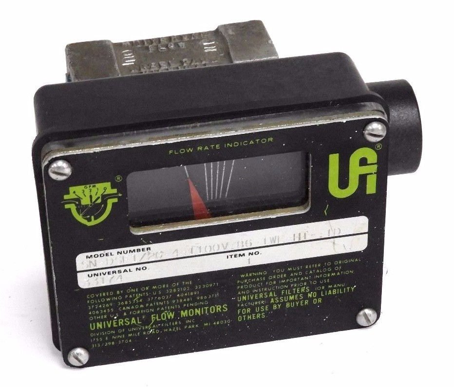 Used UNIVERSAL FLOW MONITORS 33174 FLOW METER SN-DSF1/2G-4-1100V.86-1WL-HT-.1D
