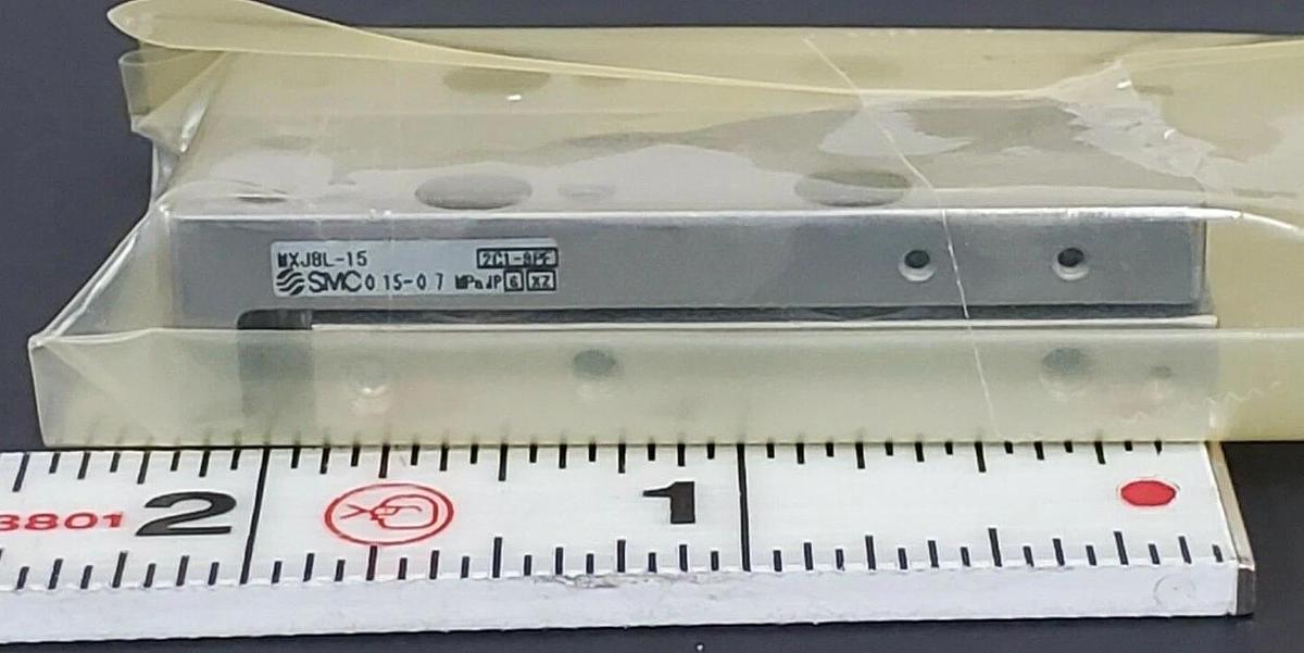 Used NEW SMC MXJ8L-15 PRECISION AIR SLIDE TABLE CYLINDER MXJ8L15